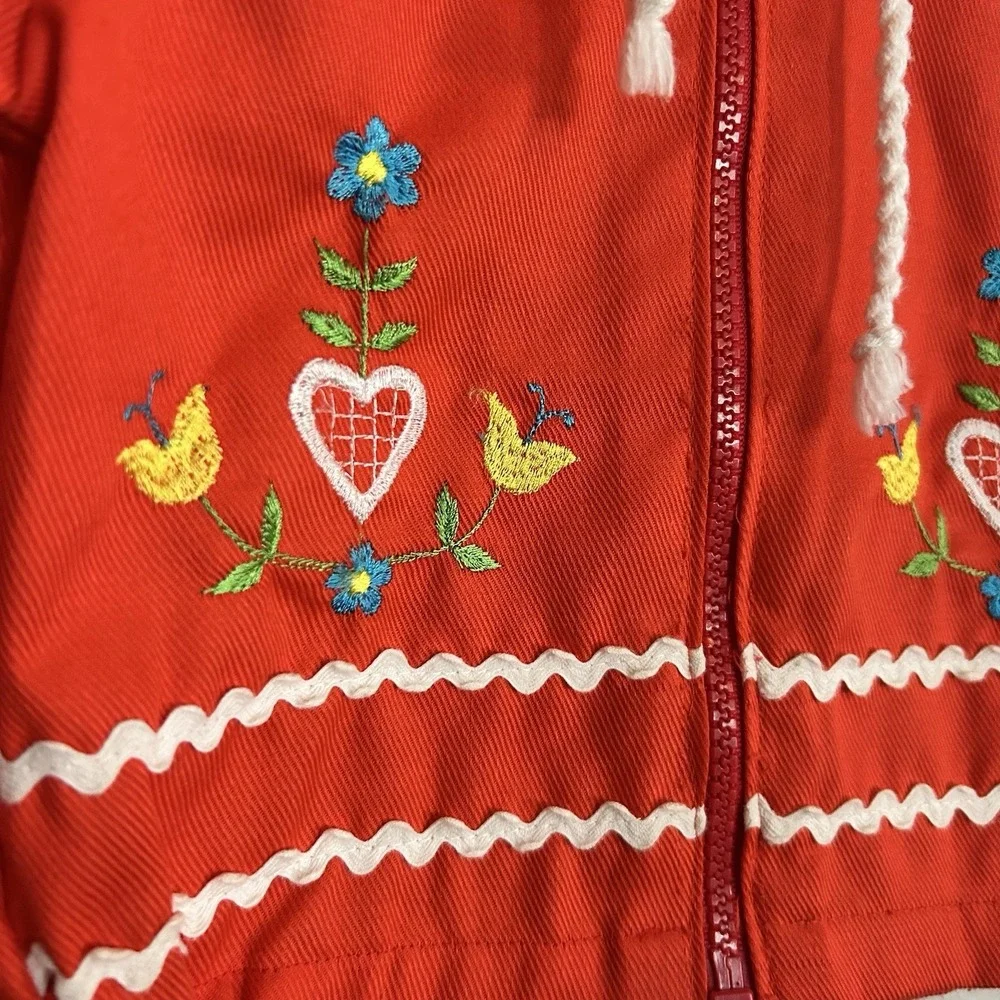 Vintage 80s 90s‎ Toddler Hooded Jacket Coat Approximate Size 12 Month Embroidery